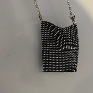 Elegant Black Rhinestone Chain Bag